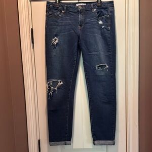 BCBGeneration Blue Skinny Jeans Distressed Design